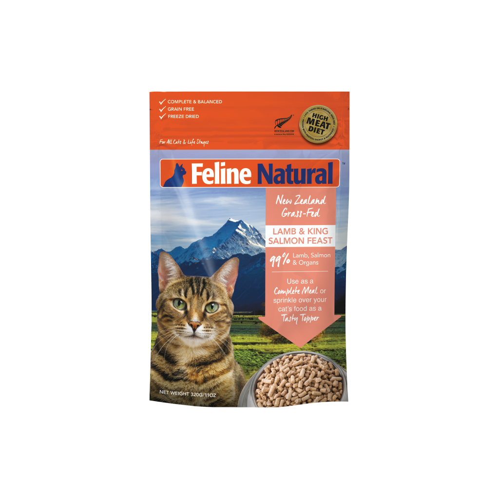 Lamb King Salmon Feast Freeze Dried Cat Food Feline Natural USA