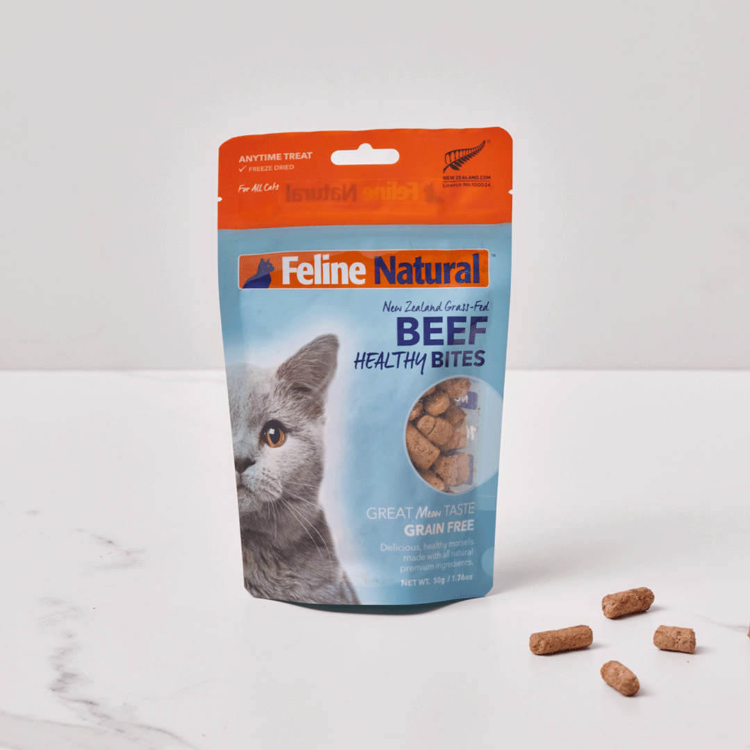 Beef Healthy Bites Cat Treats Feline Natural USA