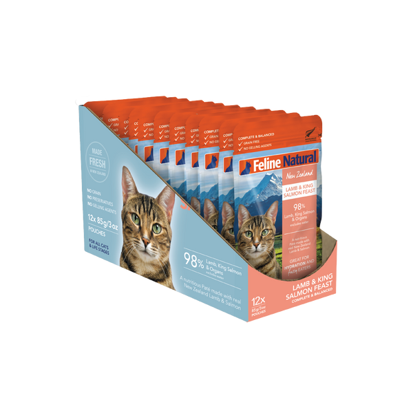 Lamb & King Salmon Feast Pouch Cat Food – Feline Natural USA