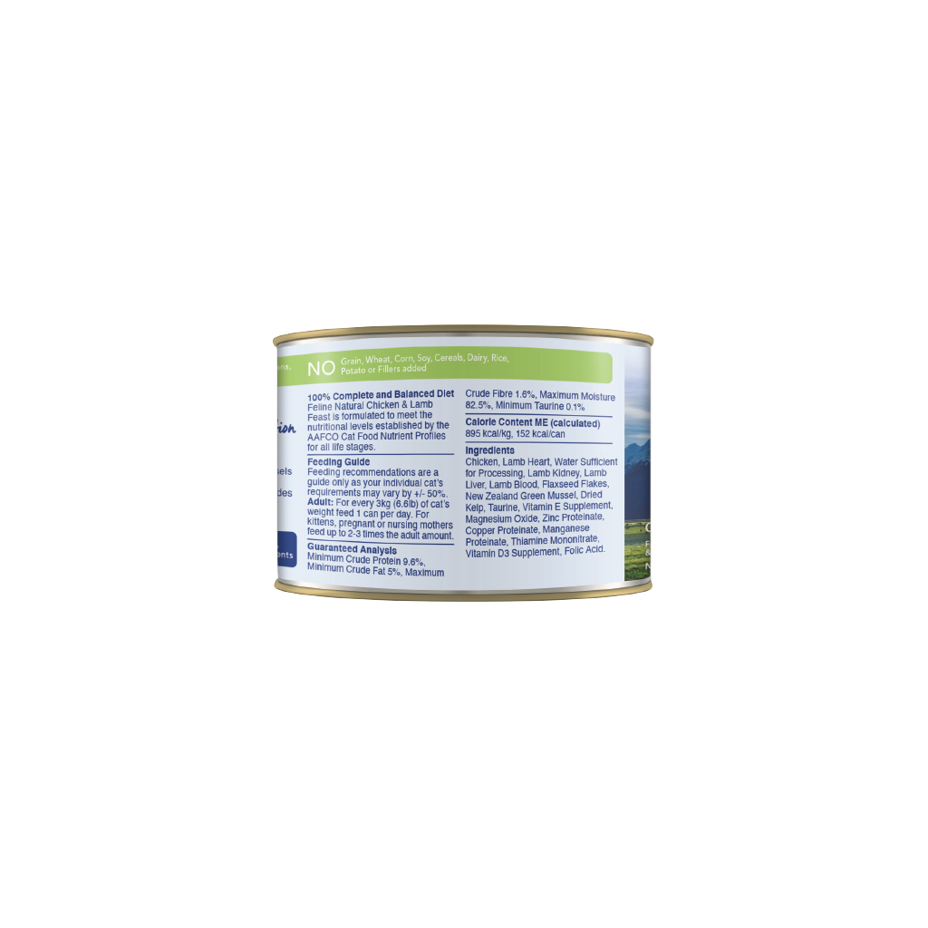 Chicken Lamb Feast Canned Cat Food Feline Natural USA